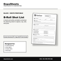 Printable B-Roll Shot List — Video Filming Planner for Content Creators