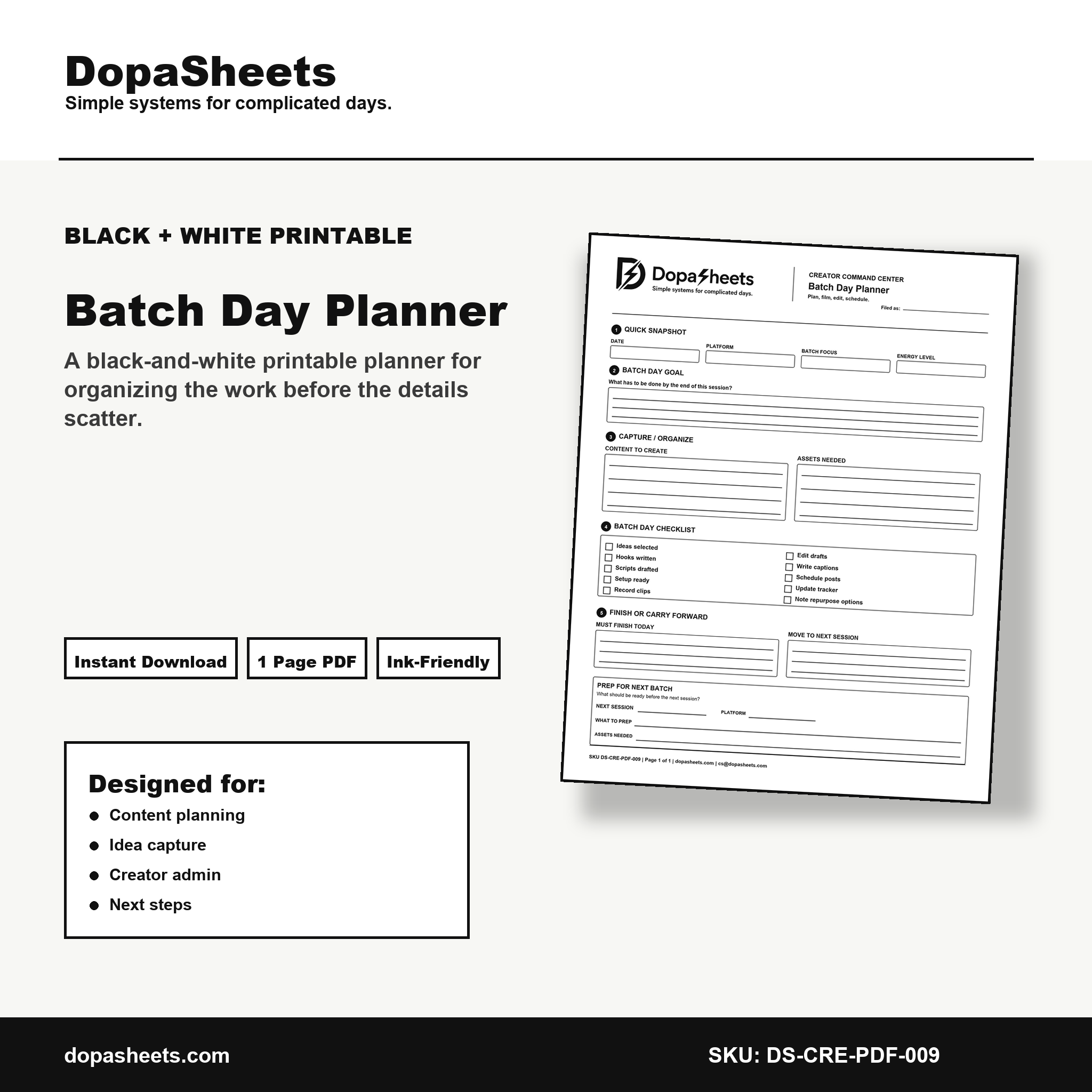 Printable Posting Schedule Tracker — Social Media Publishing Planner