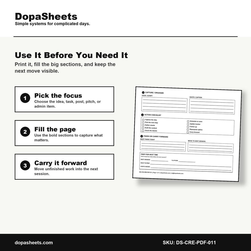 Printable TikTok Planner — TikTok Video Planning Sheet for Creators