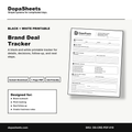Printable Brand Deal Tracker — Sponsorship & Brand Deal Management Sheet