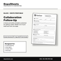 Printable Collaboration Follow-Up Sheet — Creator Collab Tracker & Follow-Up Planner