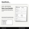 Printable Rate Card Builder — Creator Pricing & Package Planning Sheet