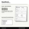 Printable Analytics Snapshot — Social Media Metrics Tracker for Content Creators
