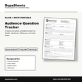 Printable Audience Question Tracker — Turn Audience Questions Into Content Ideas