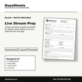 Printable Live Stream Prep Sheet — Live Stream Planning & Talking Points Planner