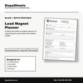 Printable Lead Magnet Planner — Email List Building & Freebie Design Sheet
