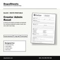 Printable Creator Admin Reset — Creator Business Admin Sweep & Organization Sheet
