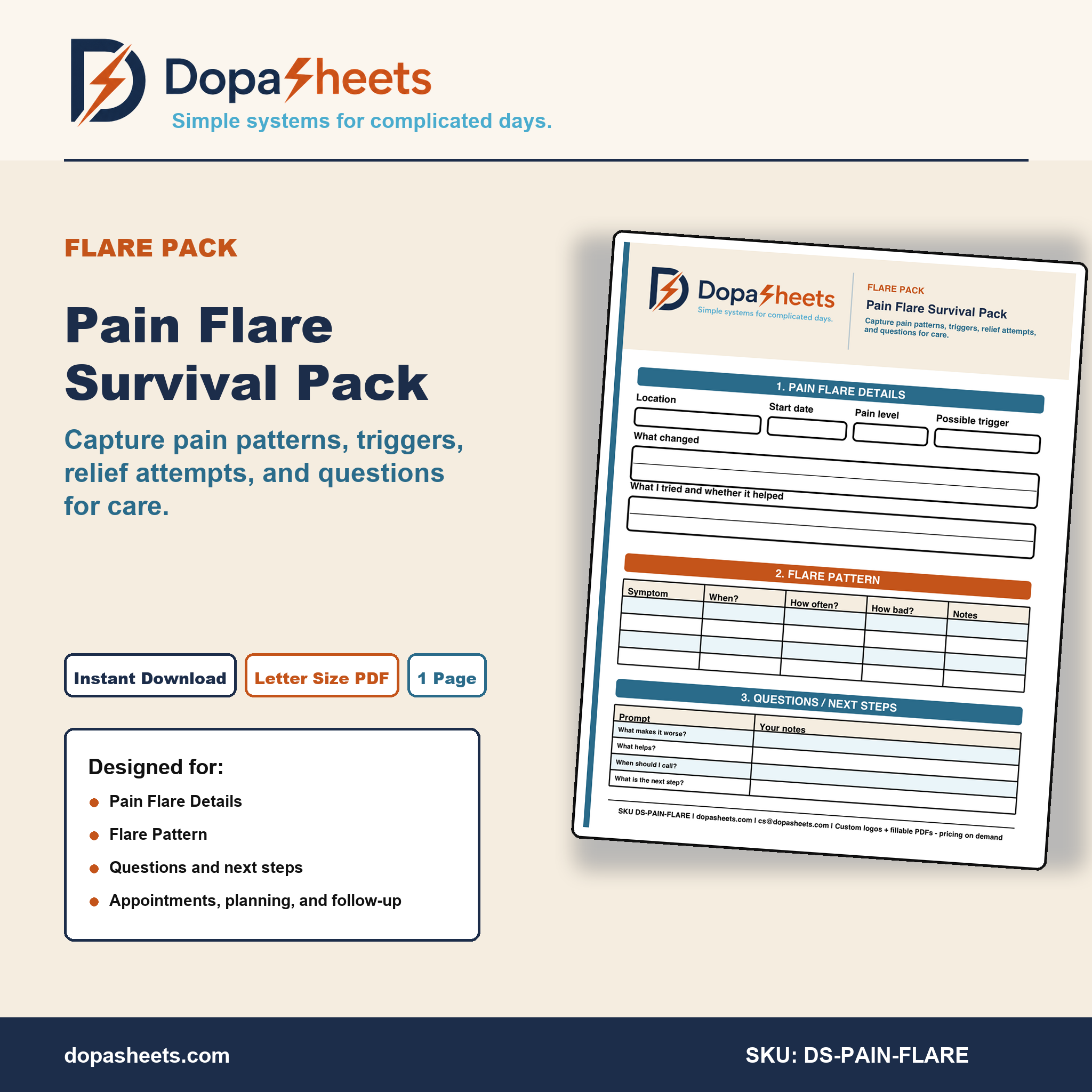 Pain Flare Survival Pack